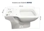 Inodoro Largo Con Asiento Loza Piazza Amalfi B0102 Blanco