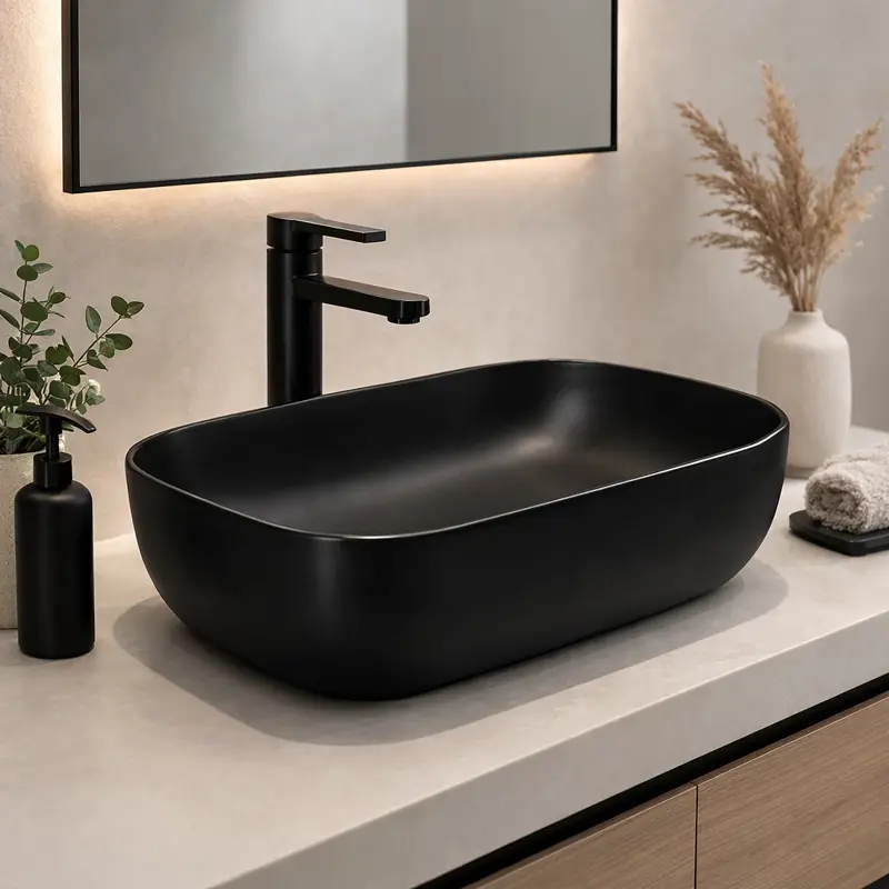 Bacha De Apoyo Rectangular De Porcelana Novohome 455 x 330mm