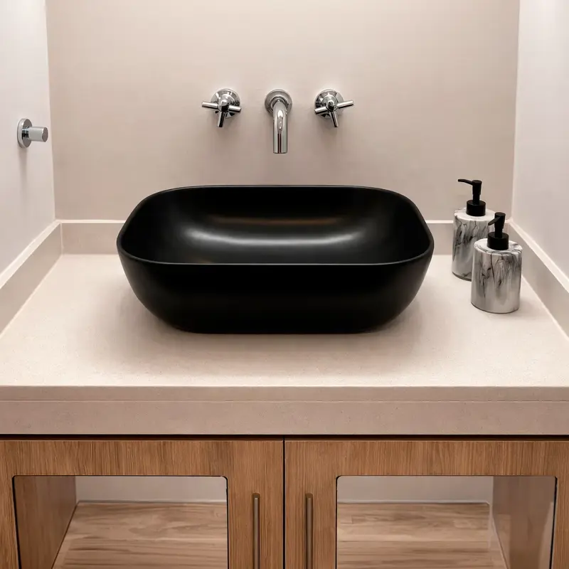 Bacha De Apoyo Rectangular De Porcelana Novohome 455 x 330mm