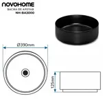 Bacha De Apoyo Redonda De Porcelana Novohome 390 x 125 mm