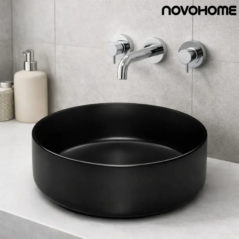 Bacha De Apoyo Redonda De Porcelana Novohome 390 x 125 mm