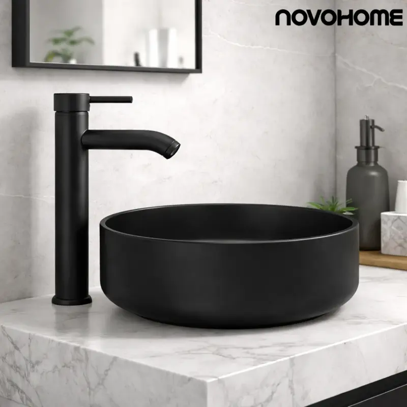 Bacha De Apoyo Redonda De Porcelana Novohome 390 x 125 mm