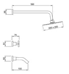 Griferia Ducha Peirano Santander 80-135 Transferencia Cromo