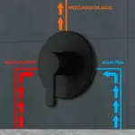 Grifería Para Ducha de Baño Monocomando Novohome Negra