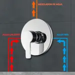 Grifería Para Ducha de Baño Monocomando Novohome Cromo