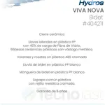 Grifería Baño Bidet Con Transferencia Nova Hydros 404211