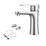 Griferia Lavatorio Baño Monocomand Novohome Acero Inox Cromo