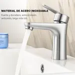 Griferia Lavatorio Baño Monocomand Novohome Acero Inox Cromo