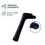 Griferia Lavatorio Monocomando Alto Novohome Acero Inox Negro