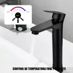 Griferia Lavatorio Monocomando Alto Novohome Acero Inox Negro