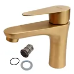 Grifería Lavatorio Baño Monocom. Novohome Acero Inox Dorado