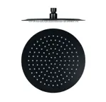 Flor De Ducha Redonda Novohome 20cm Acero Inox Color Negro