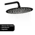 Flor De Ducha Redonda Novohome 20cm Acero Inox Color Negro