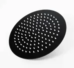 Flor De Ducha Redonda Novohome 20cm Acero Inox Color Negro