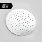 Flor De Ducha Redonda Novohome 20cm Acero Inox Color Cromado