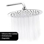 Flor De Ducha Redonda Novohome 20cm Acero Inox Color Cromado