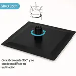 Flor De Ducha Cuadrada Novohome Acero Inox Color Negro