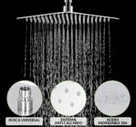 Flor De Ducha Cuadrada Novohome Acero Inox Color Cromado