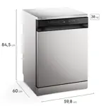 Lavavajillas Electrolux 14 Cubiertos con Programa Rápido y Modo ECO Acero Inoxidable LS14E