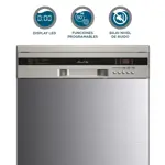 Lavavajillas Smart-Tek LV402S con 5 programas y secado extra 13 Cubiertos