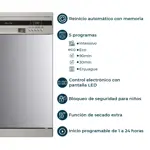 Lavavajillas Smart-Tek LV402S con 5 programas y secado extra 13 Cubiertos
