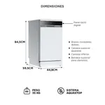 Lavavajillas Slim Gadnic 10 Cubiertos Auto Open Panel Táctil 8 Programas Eficiencia A