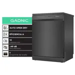 Lavavajillas Gadnic 14 Cubiertos Empotrable Dark Inox 8 Programas Apertura Automatica