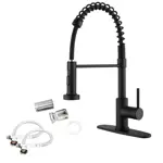 Grifería Cocina 2 En 1 Monocomando Novohome Flexible Negra