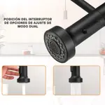 Grifería Cocina 2 En 1 Monocomando Novohome Flexible Negra