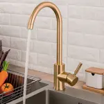 Grifería Para Cocina Monocomando Novohome Giratorio Gold