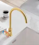 Grifería Para Cocina Monocomando Novohome Giratorio Gold