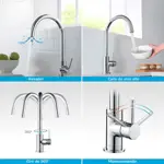 Grifería Para Cocina Monocomando Giratorio Novohome Cromo