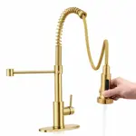 Grifería Cocina 2 En 1 Monocomando Novohome Flexible Dorado