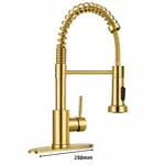 Grifería Cocina 2 En 1 Monocomando Novohome Flexible Dorado