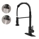 Grifería Cocina 2 En 1 Monocomando Novohome Flexible Negra