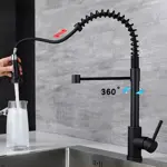 Grifería Cocina 2 En 1 Monocomando Novohome Flexible Negra