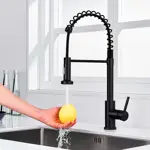 Grifería Cocina 2 En 1 Monocomando Novohome Flexible Negra