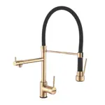 Grifería P/Cocina Monocomando Doble Función Novohome Dorado
