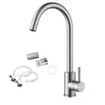 Grifería Para Cocina Monocomando Giratorio Novohome Satínado