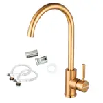 Grifería Para Cocina Monocomando Novohome Giratorio Gold