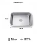 Bacha de Cocina Rieti by Gadnic 76cm Acero Inoxidable 201 Kit Completo