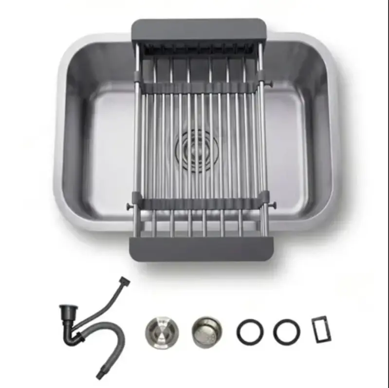 Bacha de Cocina Rieti by Gadnic 76cm Acero Inoxidable 201 Kit Completo
