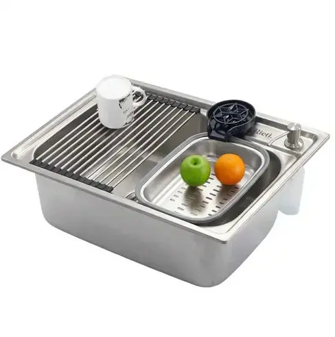 Bacha de Cocina Inteligente Rieti by Gadnic 75 cm Set Completo Acero Inoxidable 304