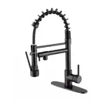 Grifería Cocina Moderna Canilla Monocomando Extensible Negro Mate Waggs