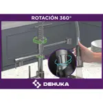 Griferia Para Cocina Dehuka Canilla Monocomando Extensible Flexible Cromada
