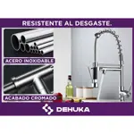 Griferia Para Cocina Dehuka Canilla Monocomando Extensible Flexible Cromada