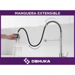 Griferia Para Cocina Dehuka Canilla Monocomando Extensible Flexible Cromada