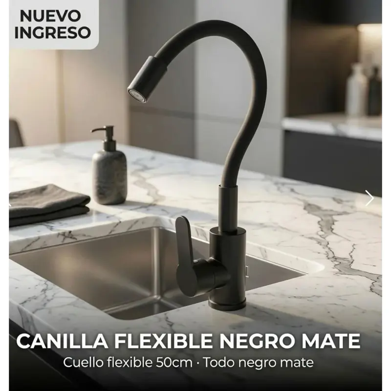Canilla Monocomando Con Cuello Flexible Griferia
