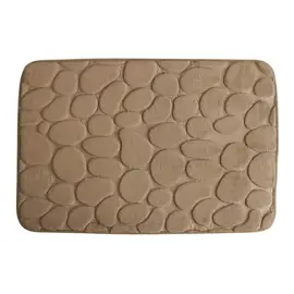 Alfombra Para Baño Beige Con Base P...
