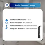 Ducha Escocesa Multifunción 5 en 1 Hidromasaje Columna Waggs Negro